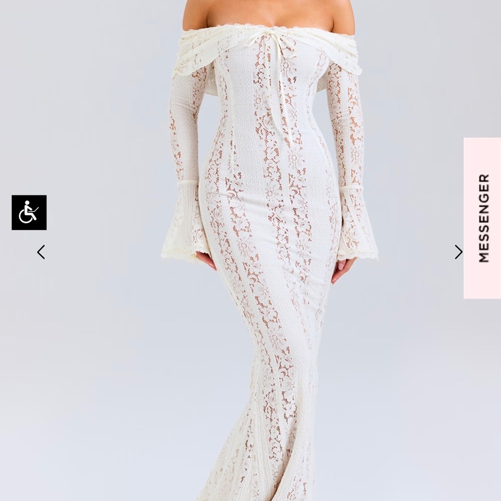 Elegant Off-Shoulder Lace Gown